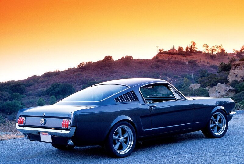 Blue Classic Car — Serene, Sunset, Photograph, Hill, Sky