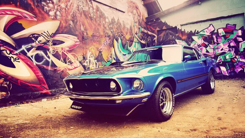 Blue Classic Car — Urban, Photograph