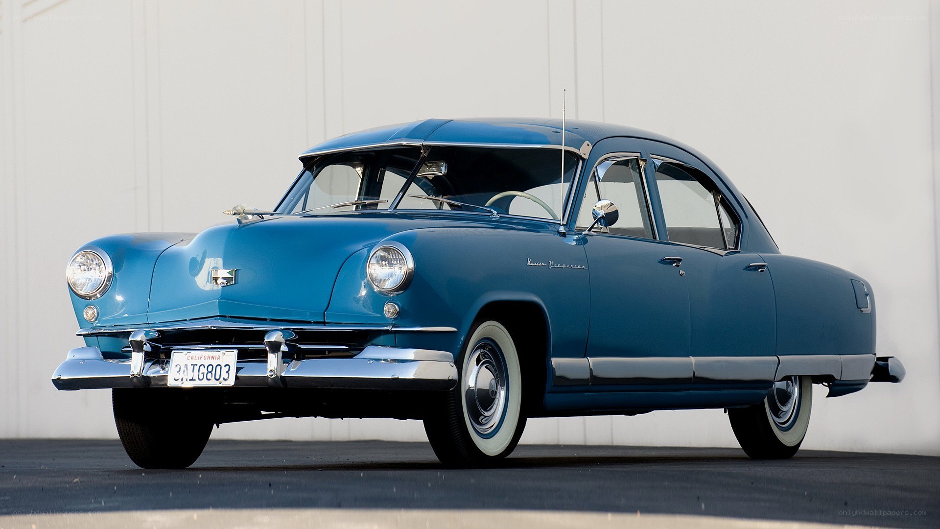 Blue classic car
