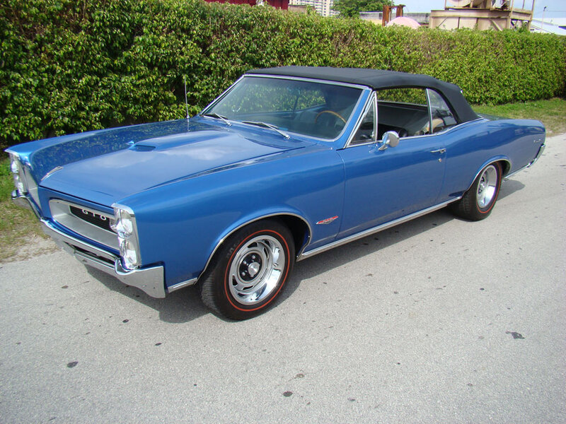 Blue Classic Convertible — Calm, Afternoon, Photograph, Hedge