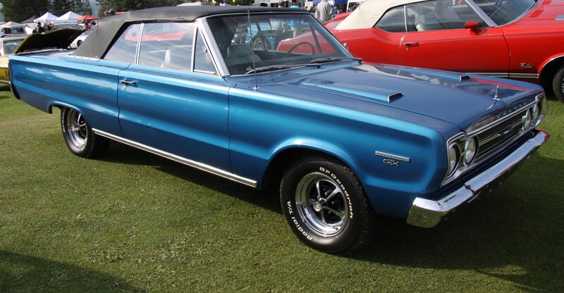 Blue Classic Convertible — Calm, Afternoon, Photograph, Red Car