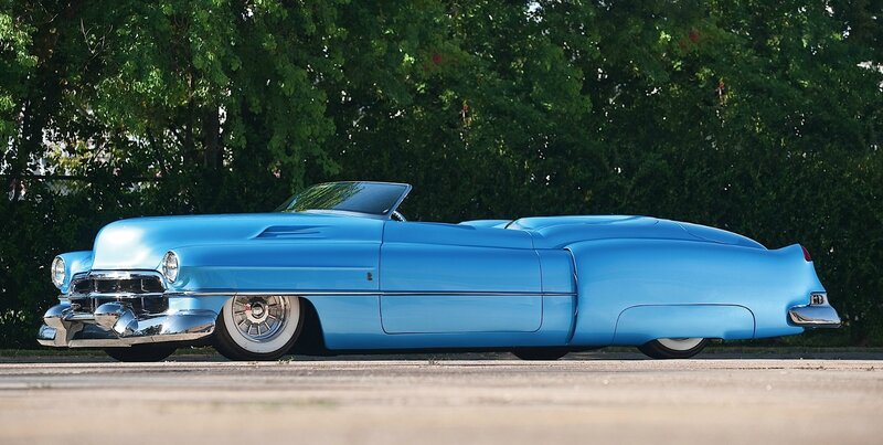 Blue Classic Convertible — Calm, Afternoon, Photograph, Trees