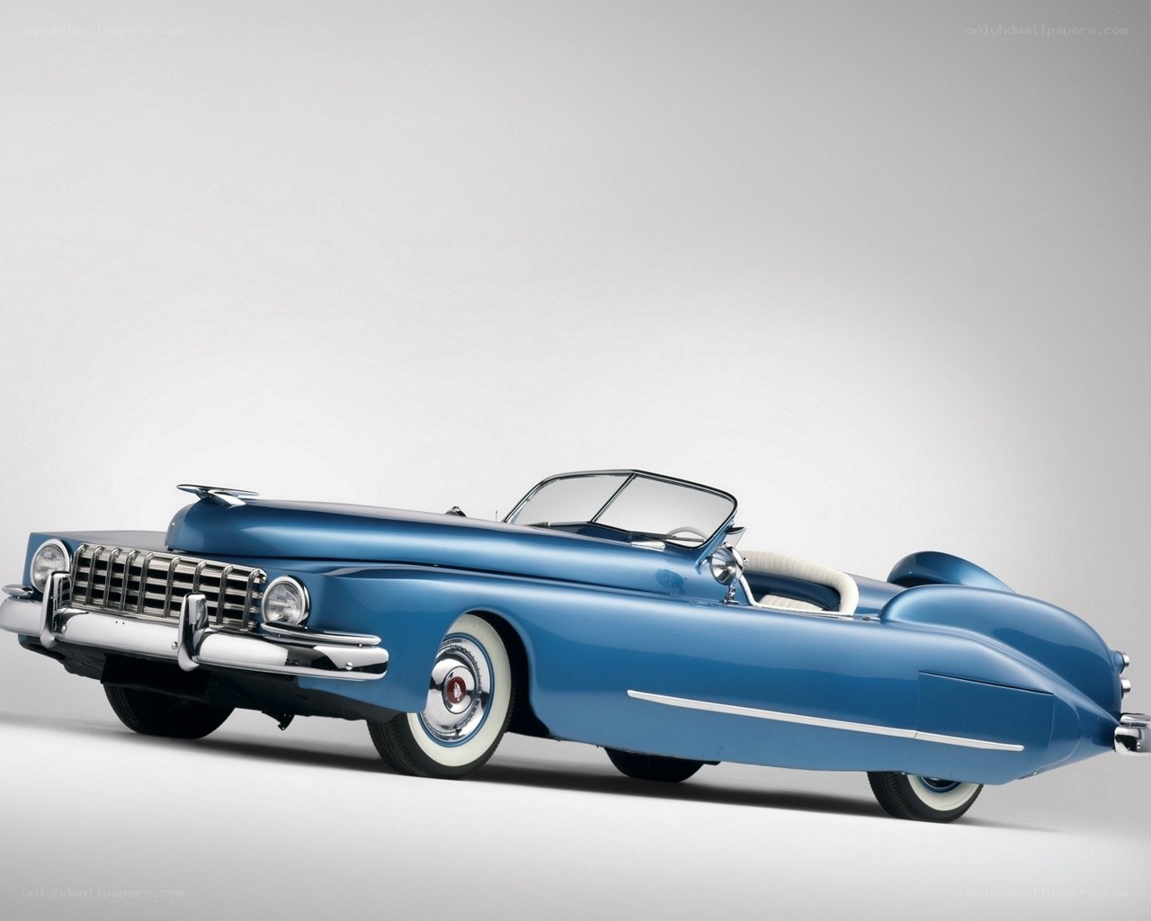 Blue classic convertible car