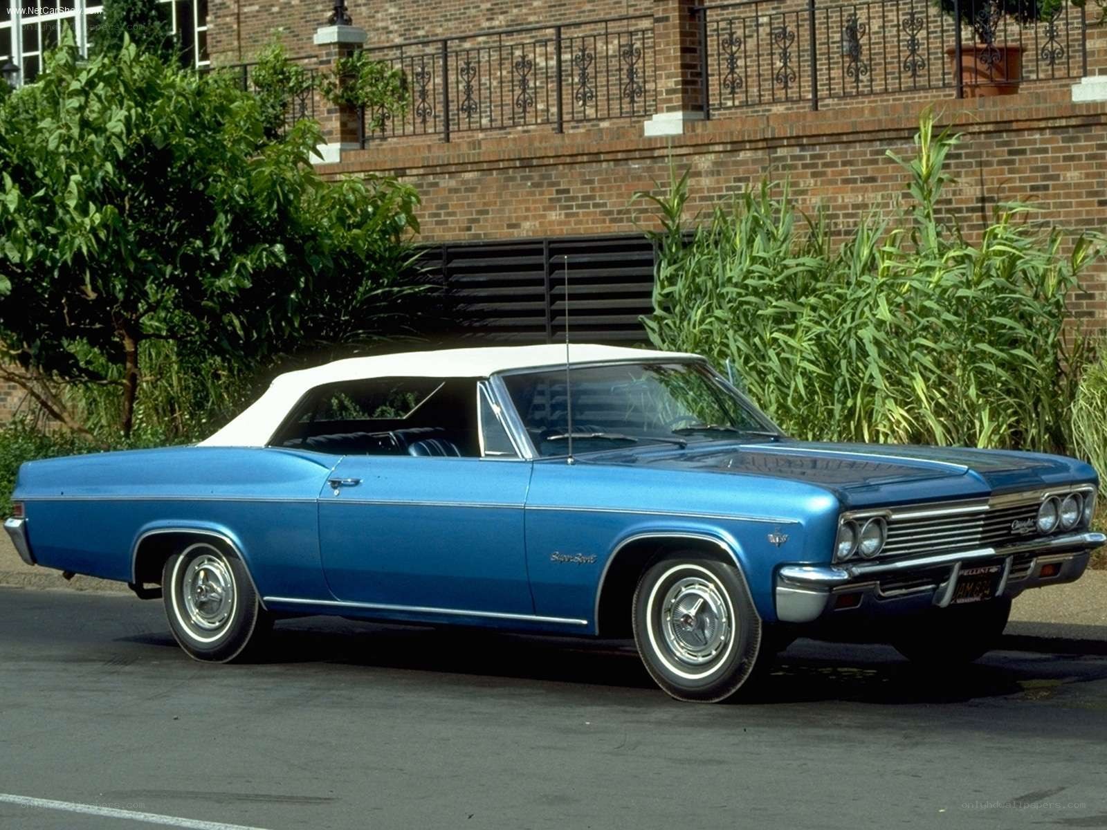Blue classic convertible car