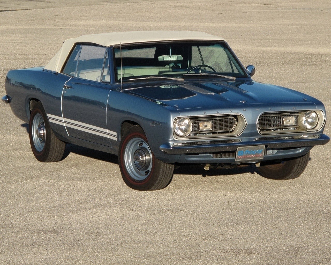 Blue classic convertible car