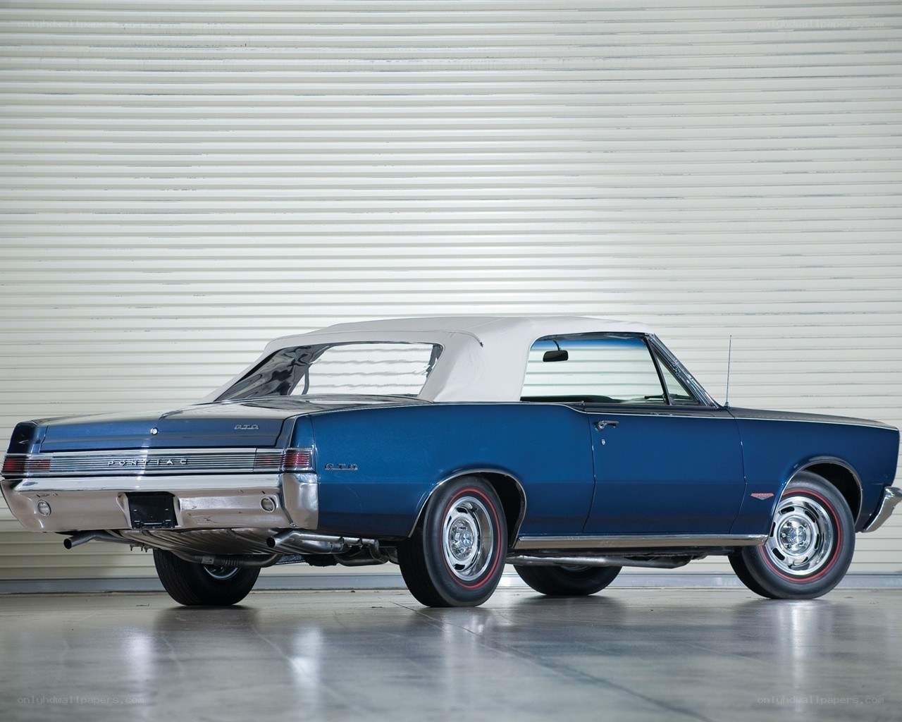Blue classic convertible car