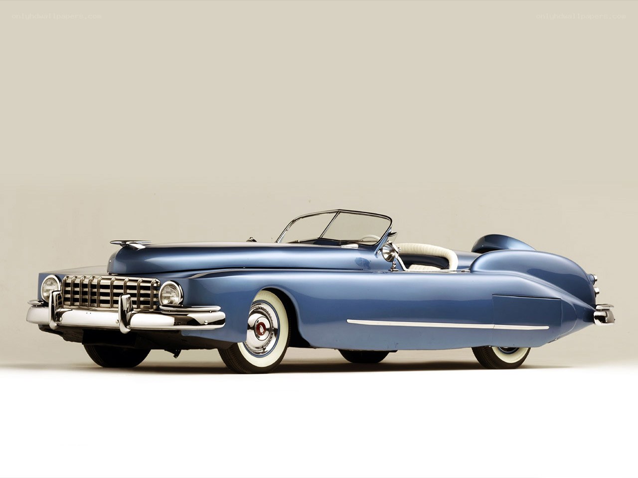 Blue classic convertible car