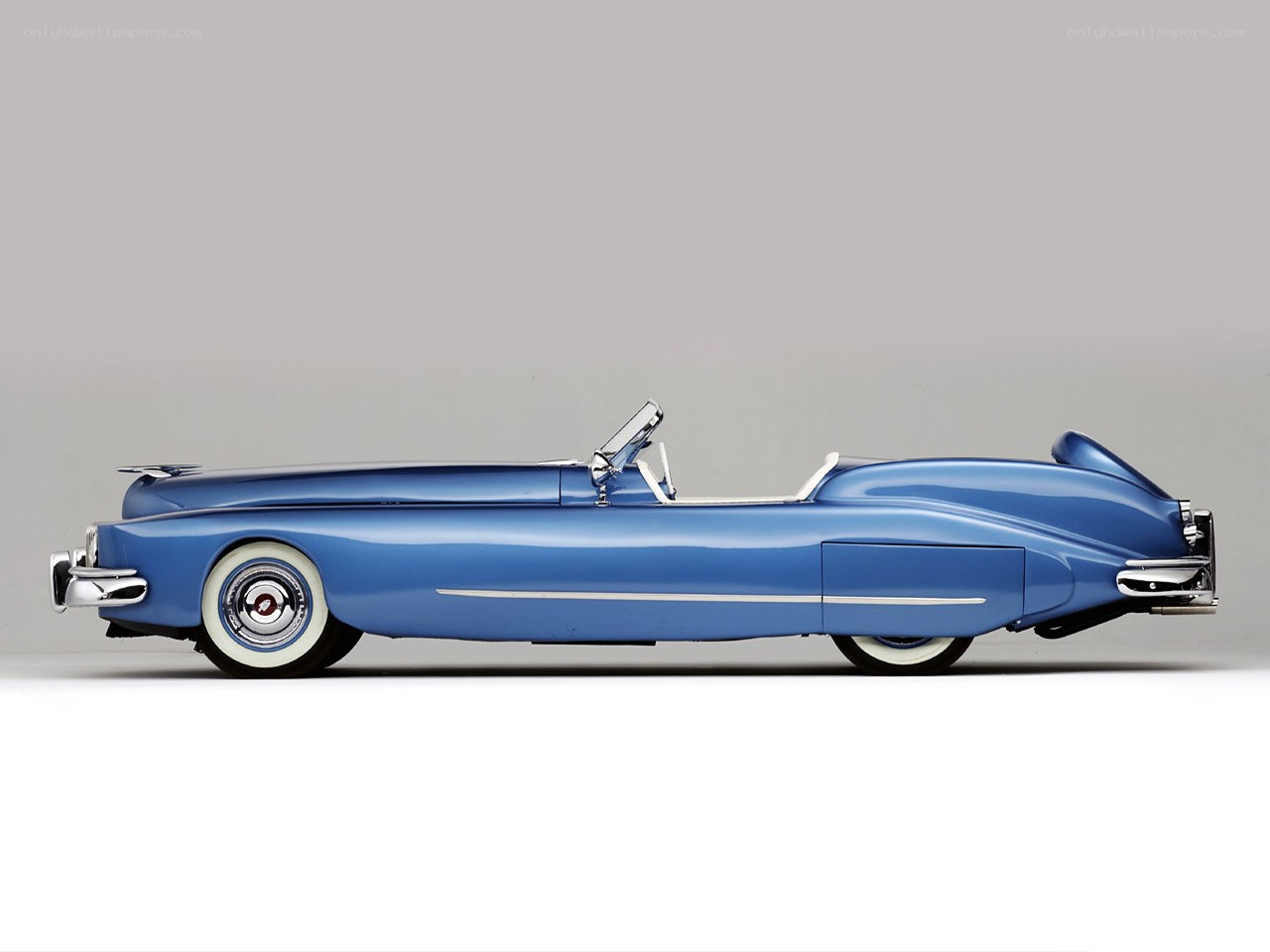 Blue classic convertible car