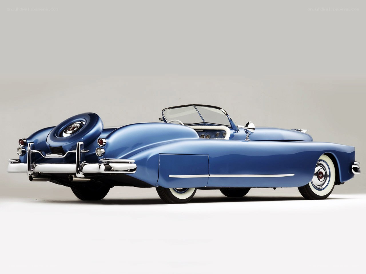 Blue classic convertible car