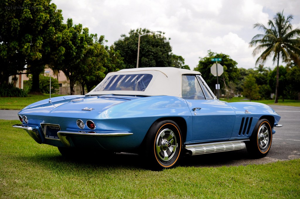 Blue classic convertible car