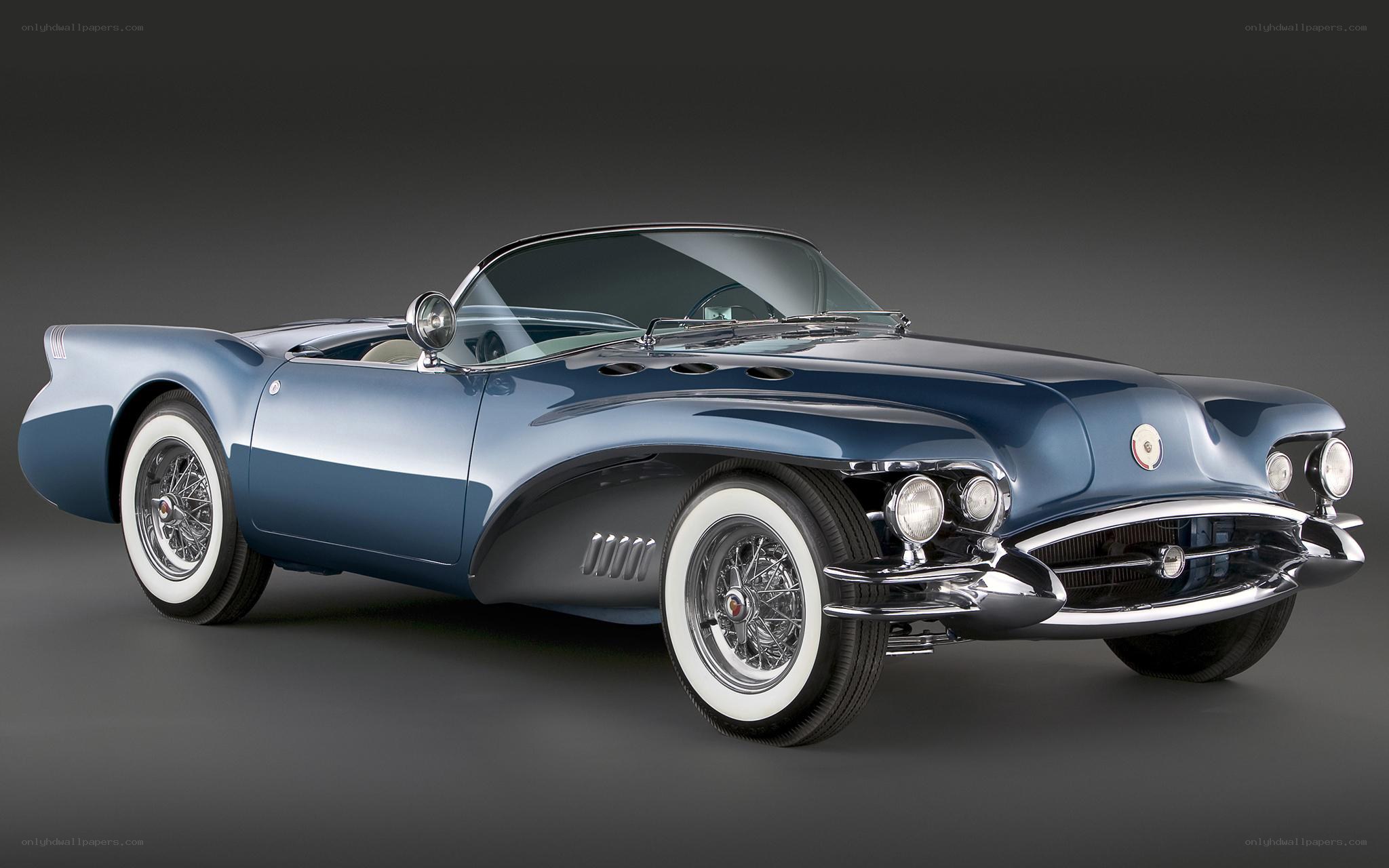 Blue classic convertible car