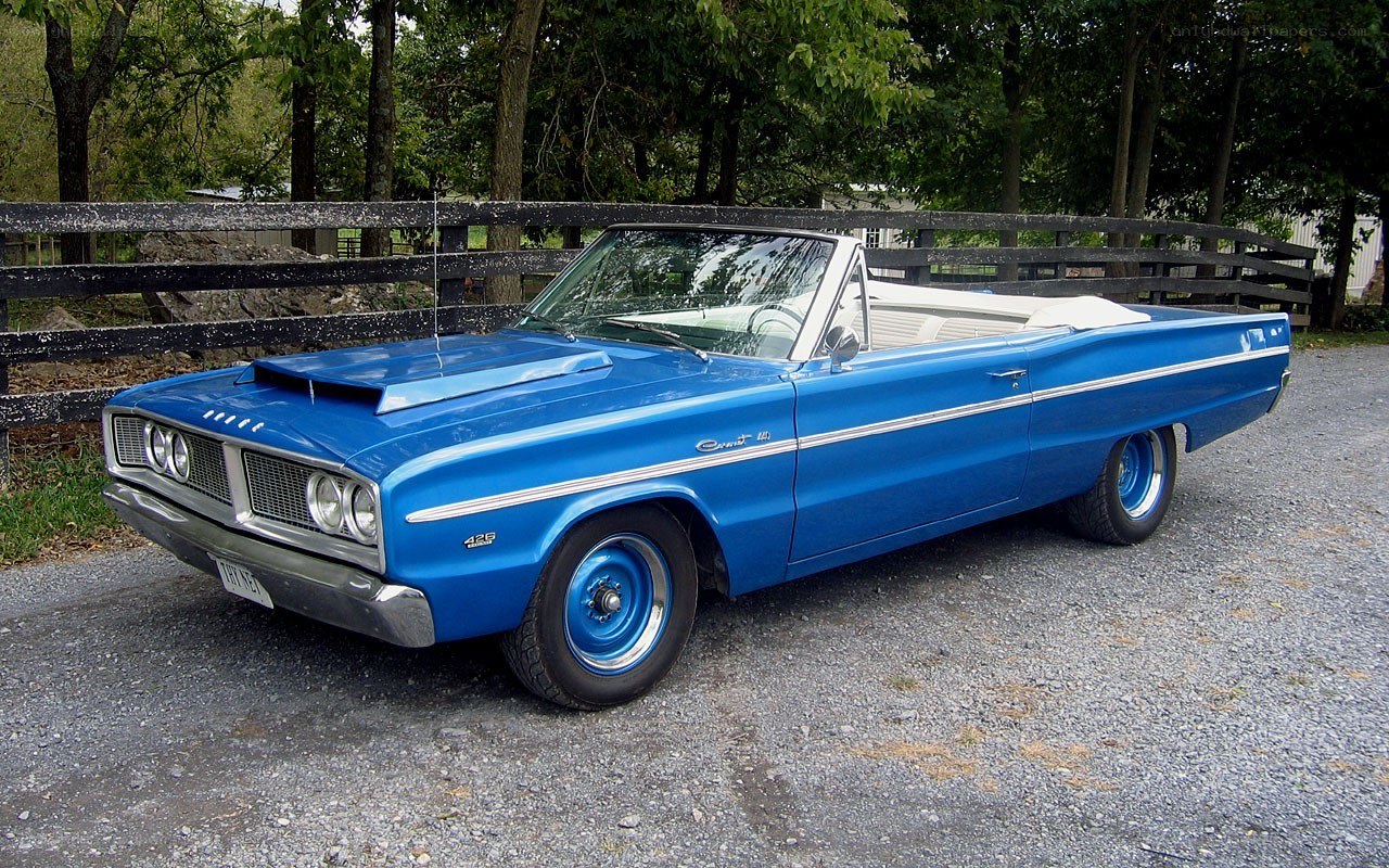 Blue classic convertible car