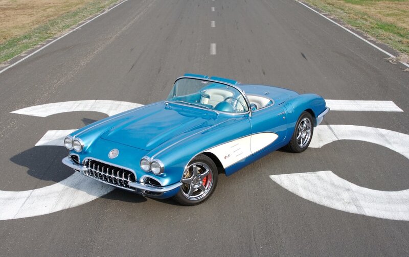 Blue Classic Convertible Car — Calm