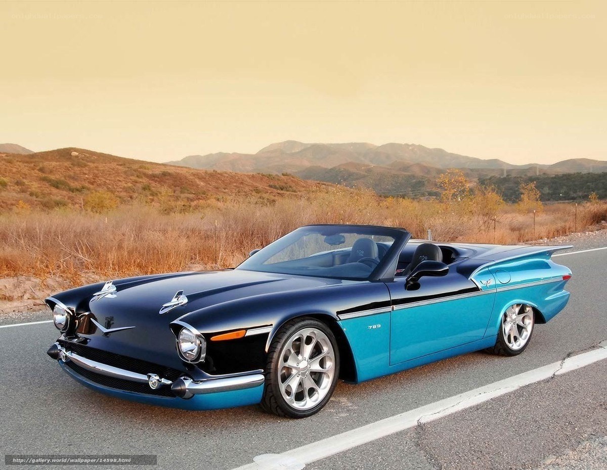blue classic convertible car