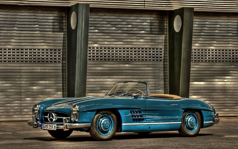 Blue Classic Convertible — Dramatic, Afternoon, Photograph, Car