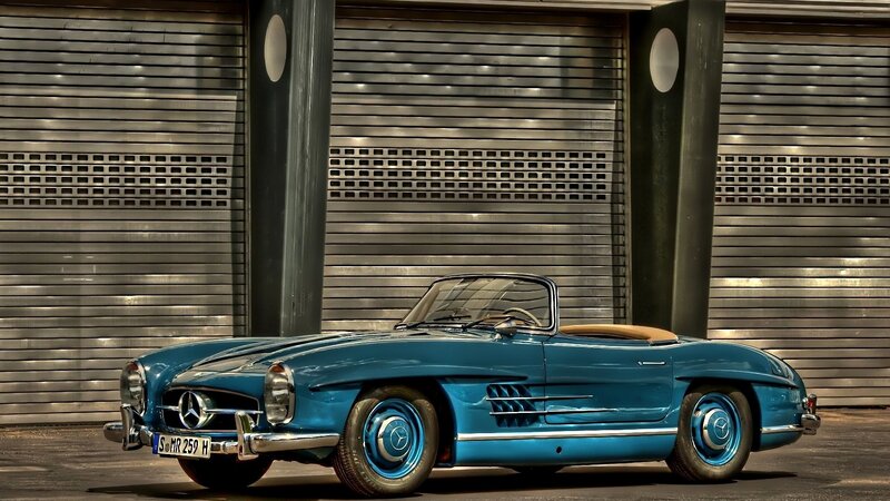 Blue Classic Convertible — Dramatic, Photograph, Car