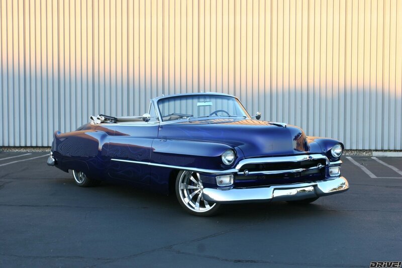 Blue Classic Convertible — Dramatic, Sunset