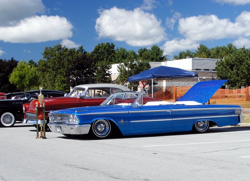 Blue Classic Convertible — Outdoor, Afternoon, Photograph