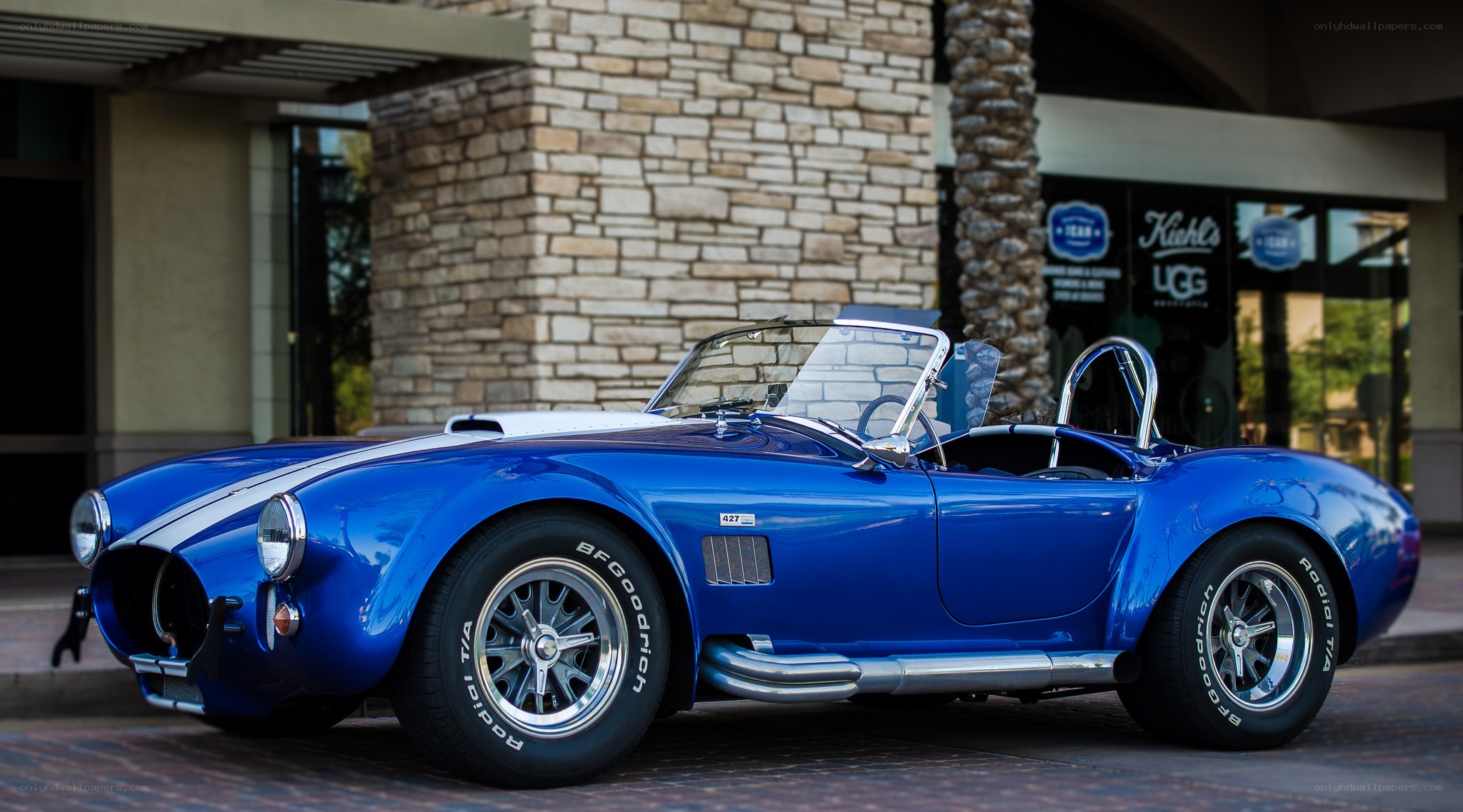 Blue classic convertible sports car