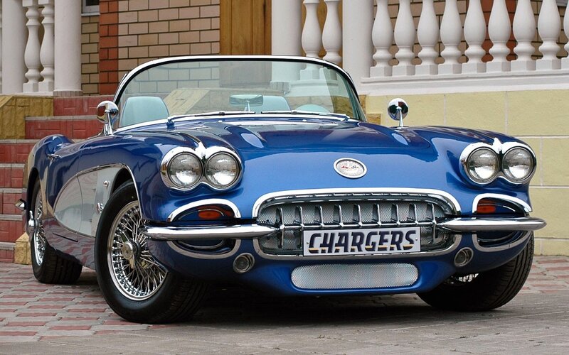 Blue classic Corvette car
