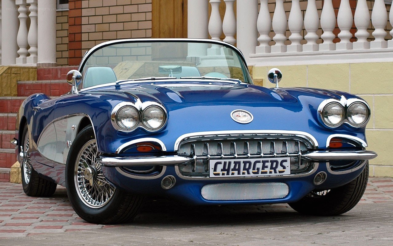 Blue classic Corvette car