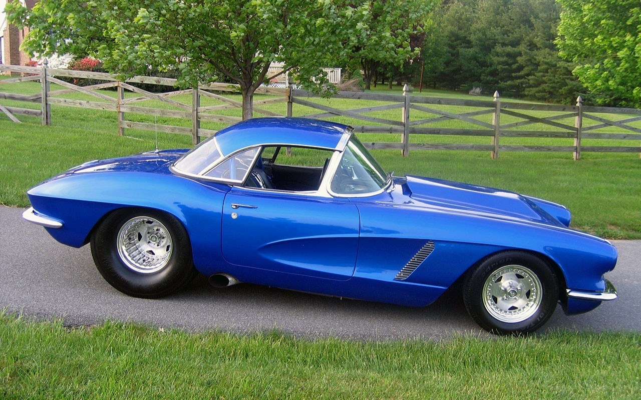 Blue classic Corvette car