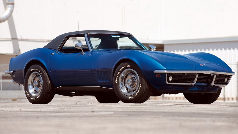 Blue classic Corvette convertible