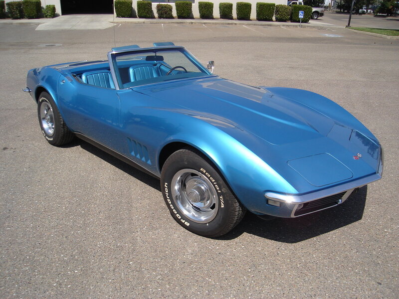 Blue classic Corvette convertible