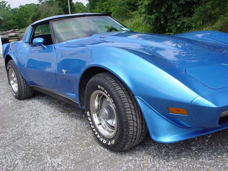 Blue classic Corvette sports car