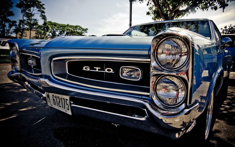 Blue classic GTO car