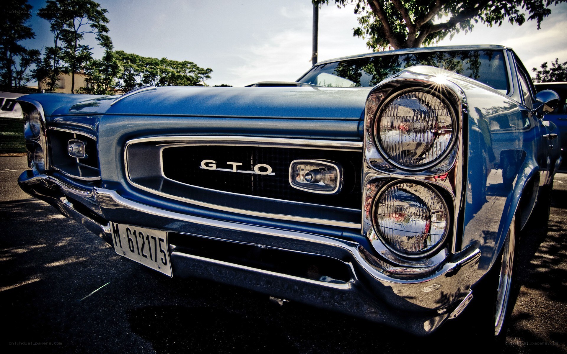Blue classic GTO car