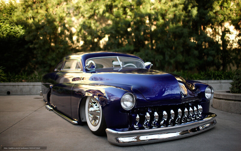 blue classic hot rod car