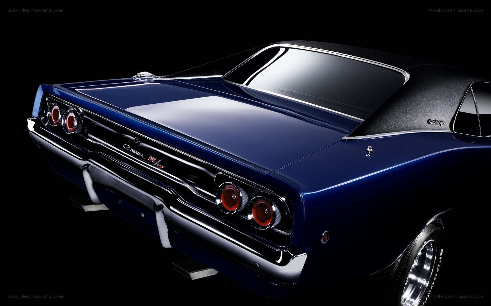 Blue classic muscle car