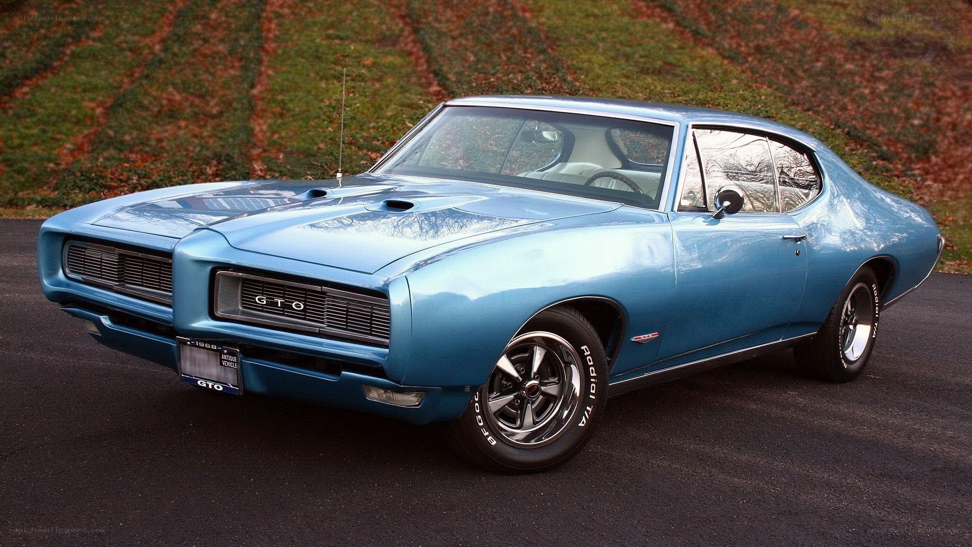 Blue classic muscle car