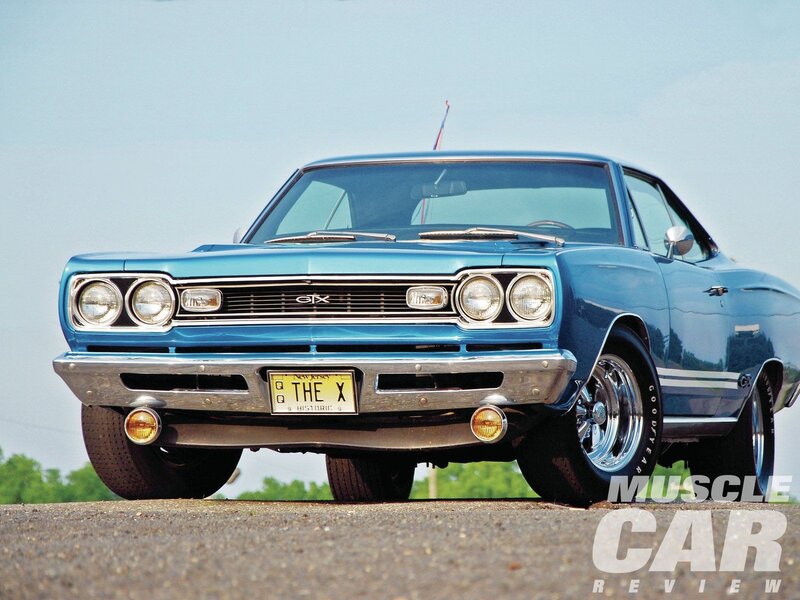 Blue classic muscle car
