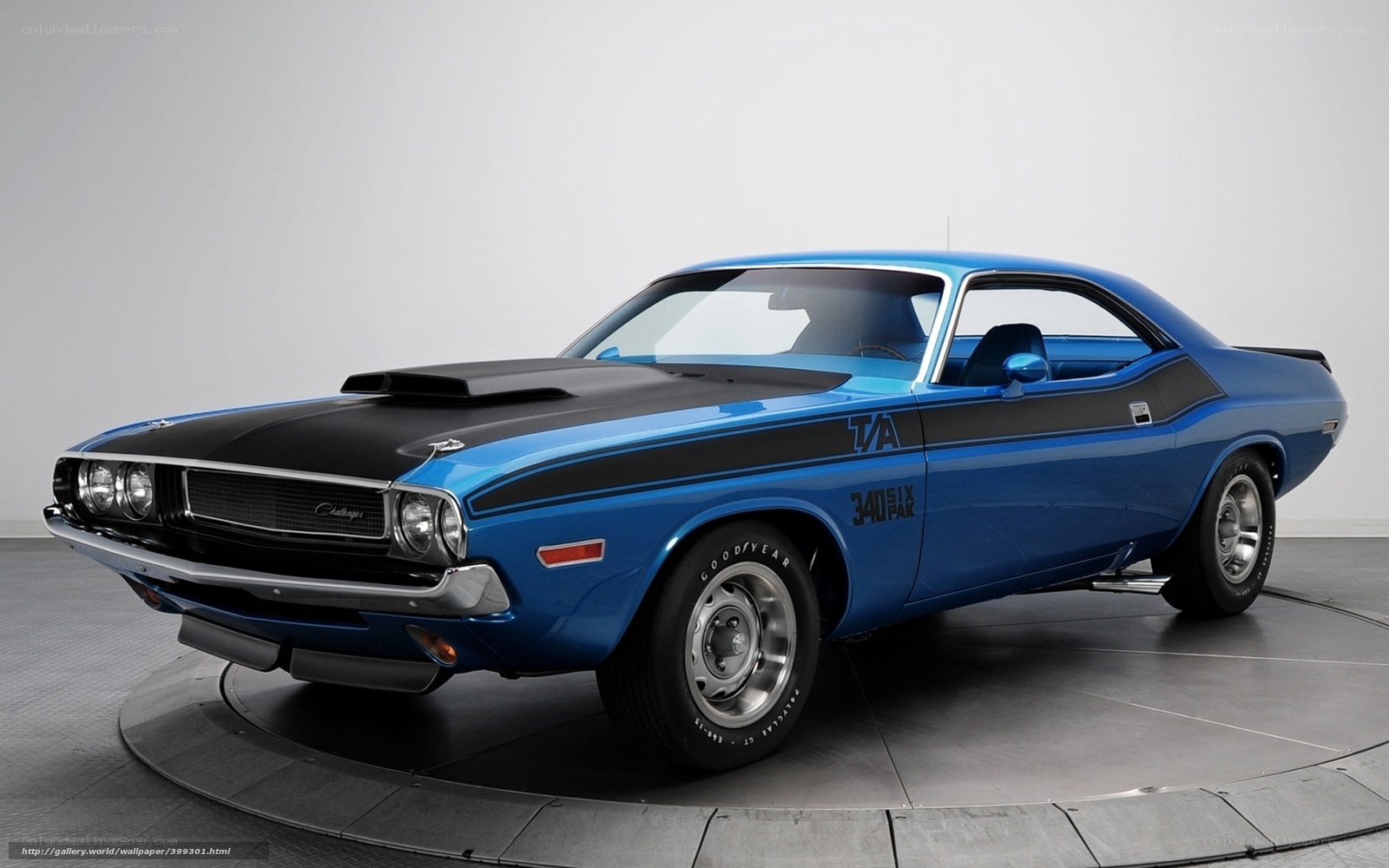 Blue classic muscle car