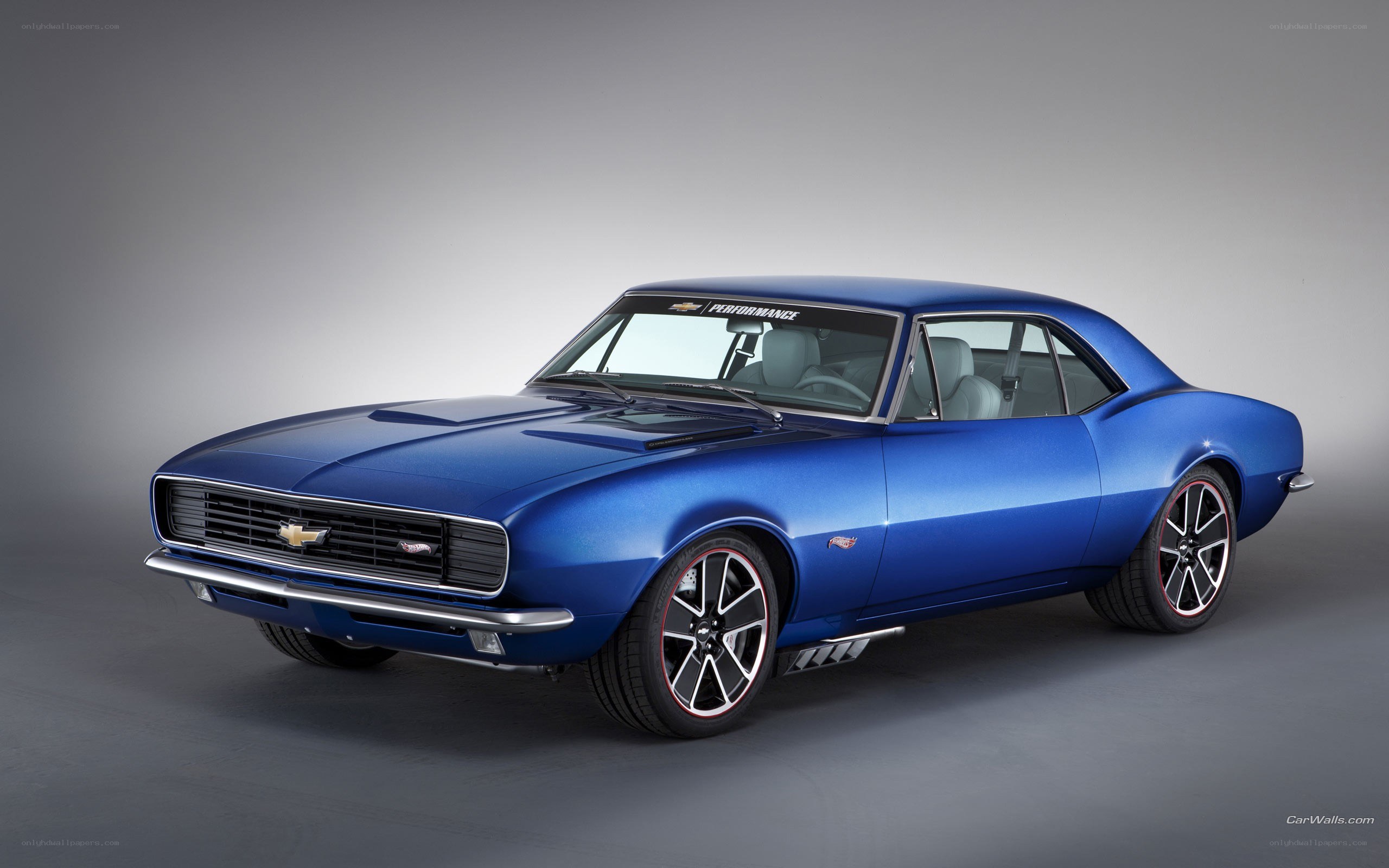 Blue classic muscle car
