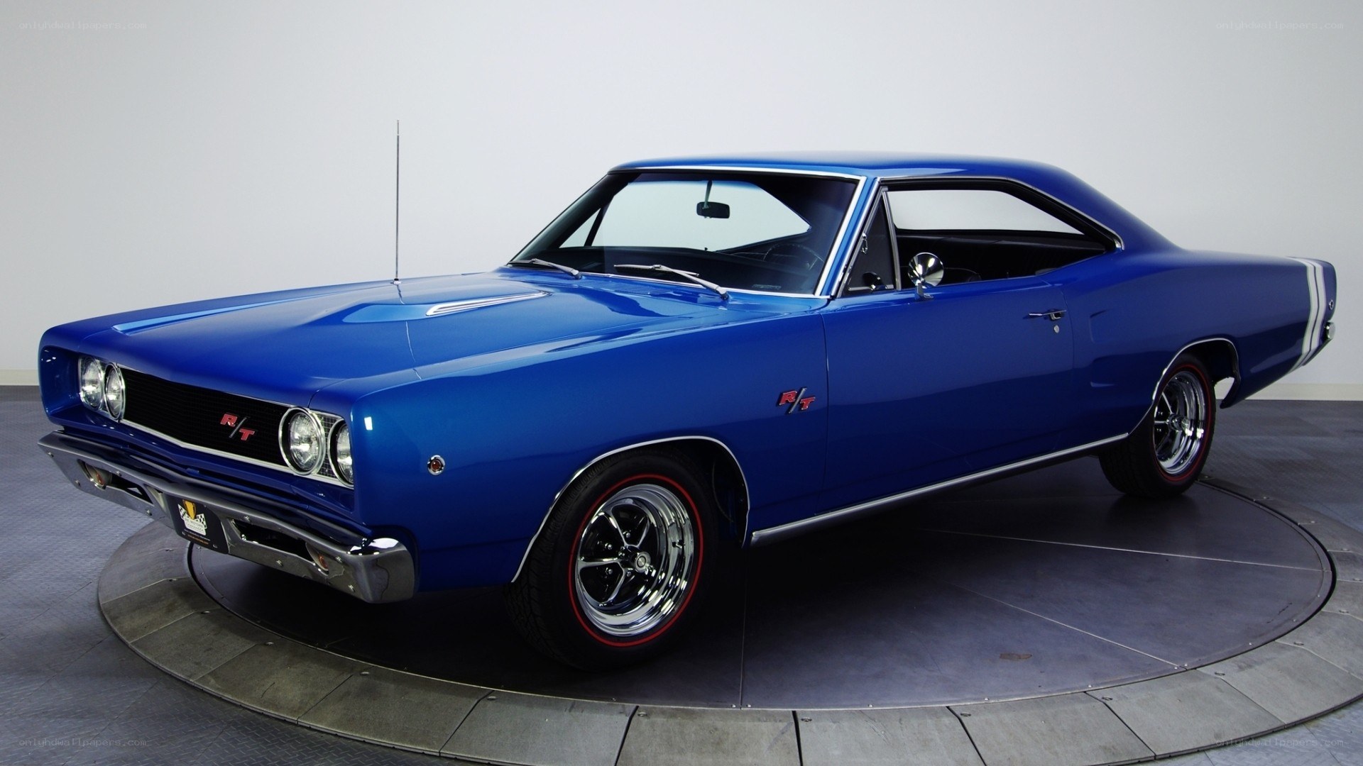 Blue classic muscle car