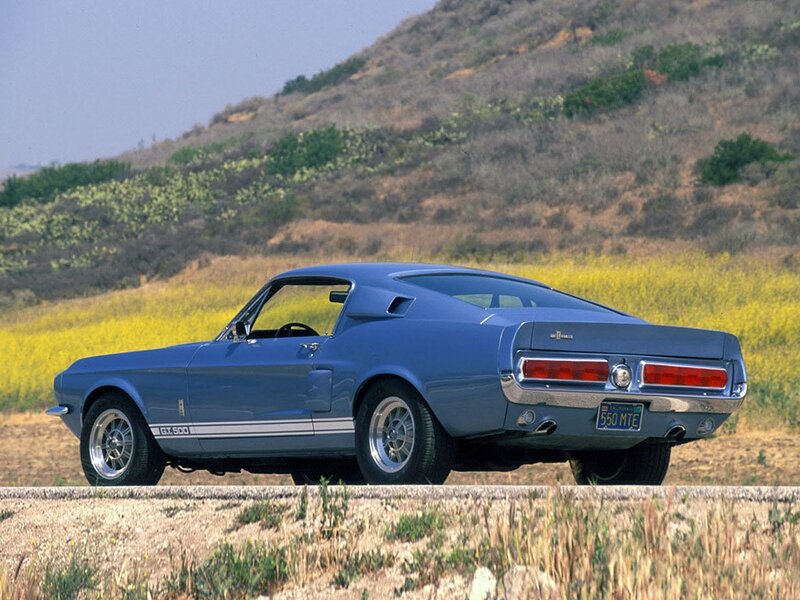 Blue classic muscle car