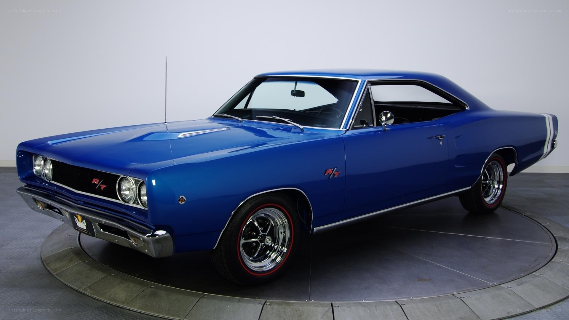 Blue classic muscle car