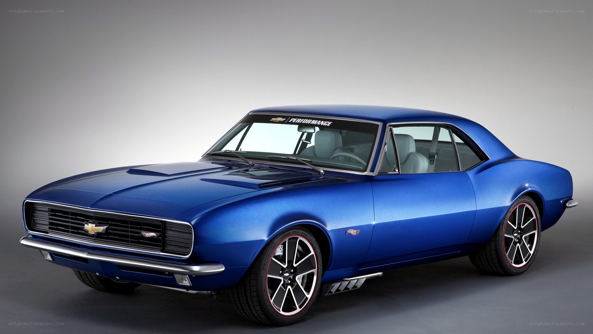 Blue classic muscle car