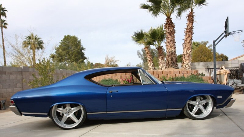 blue classic muscle car