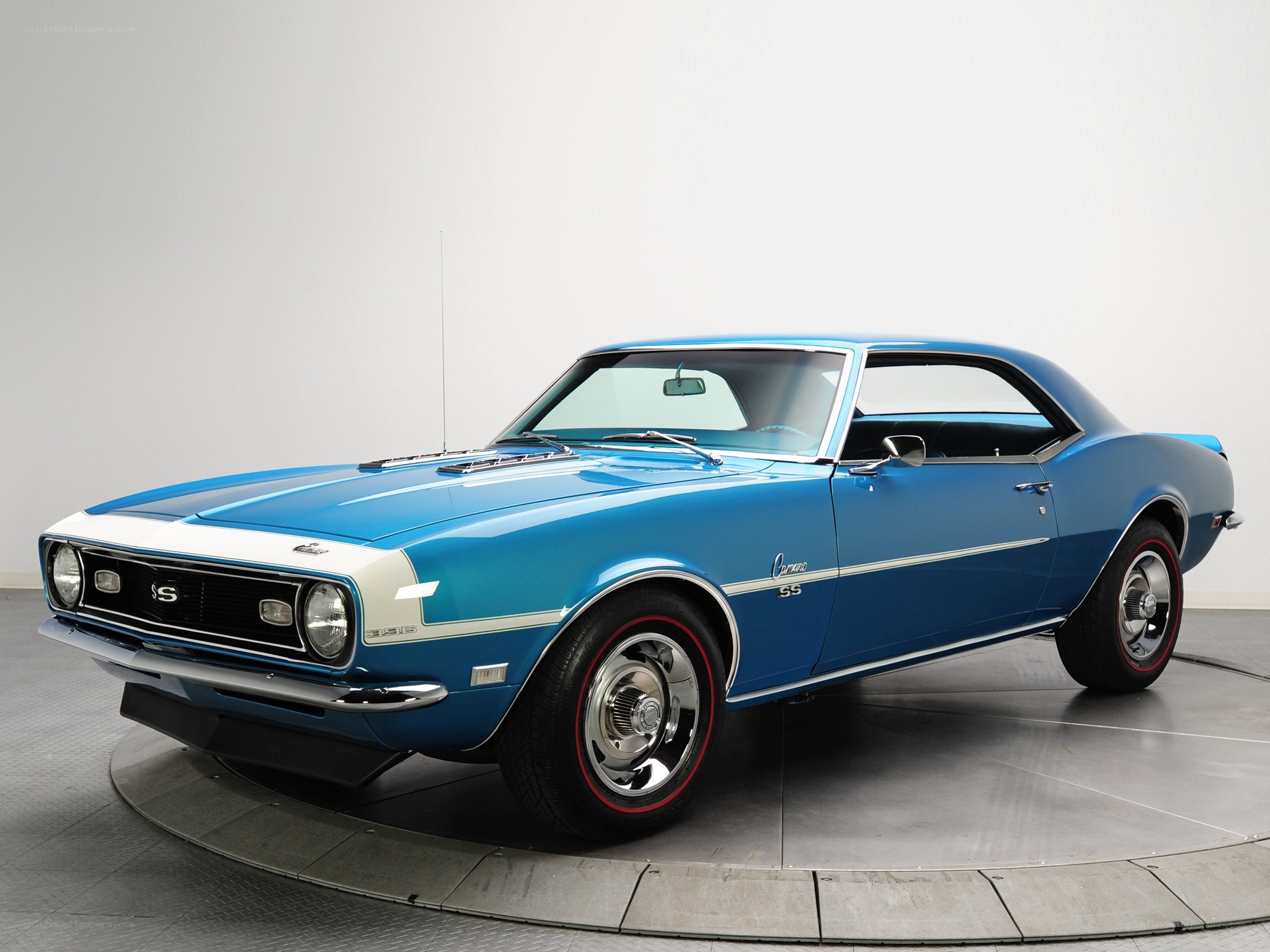 Blue classic muscle car
