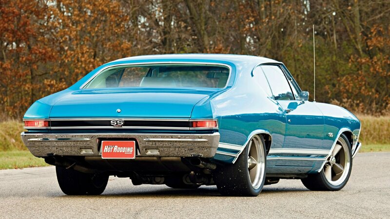 Blue classic muscle car