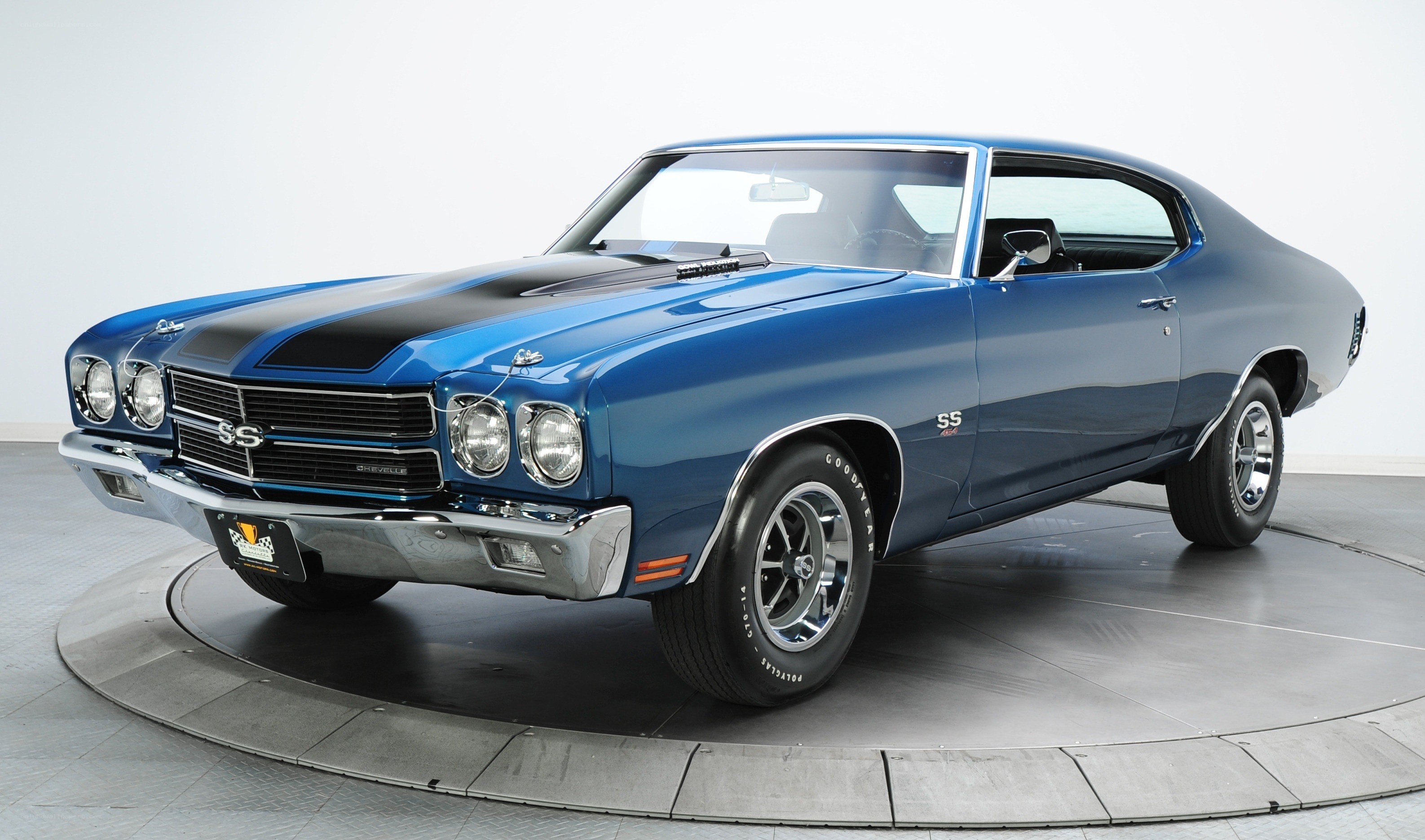 Blue classic muscle car