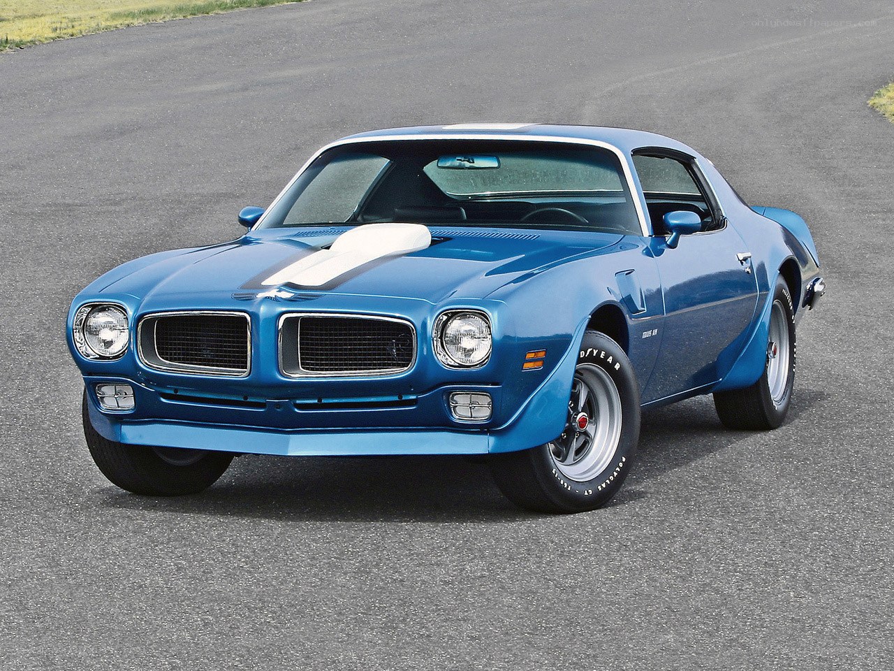 Blue classic muscle car