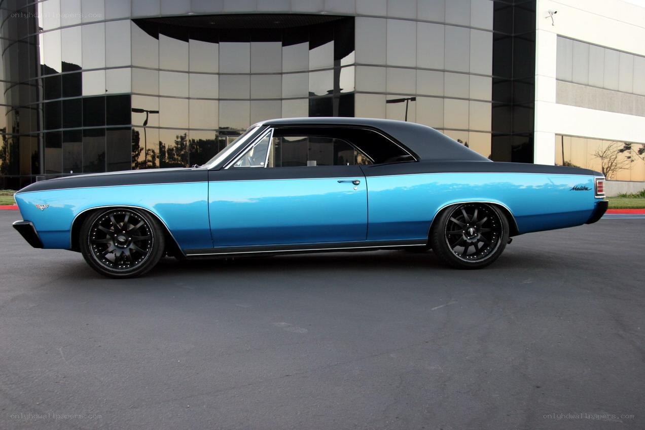 blue classic muscle car