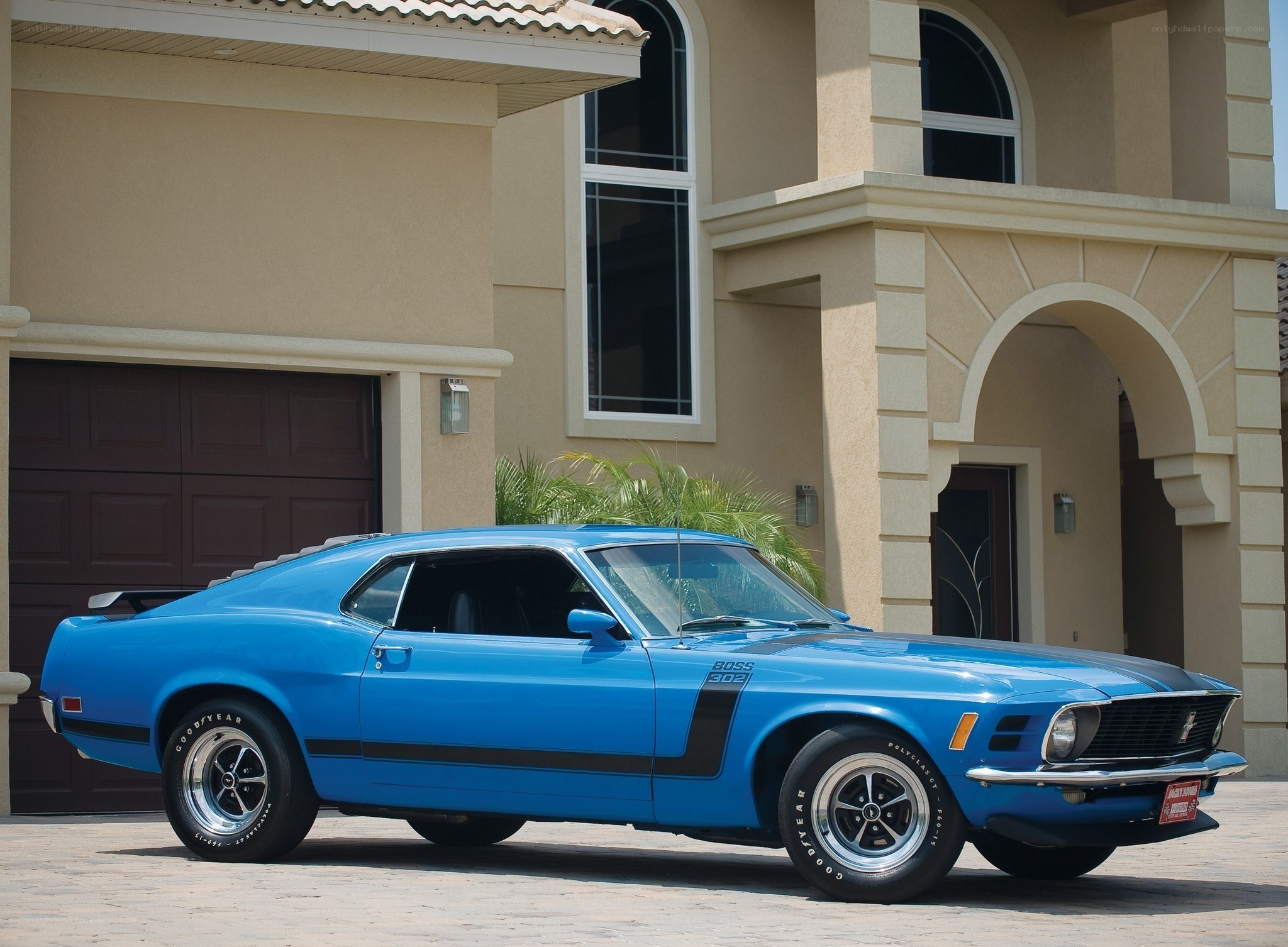 Blue classic muscle car