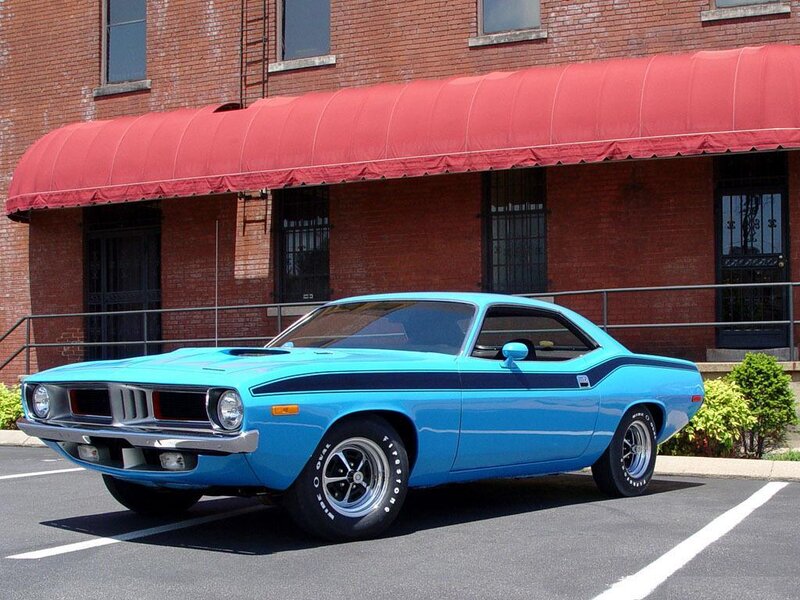 Blue classic muscle car