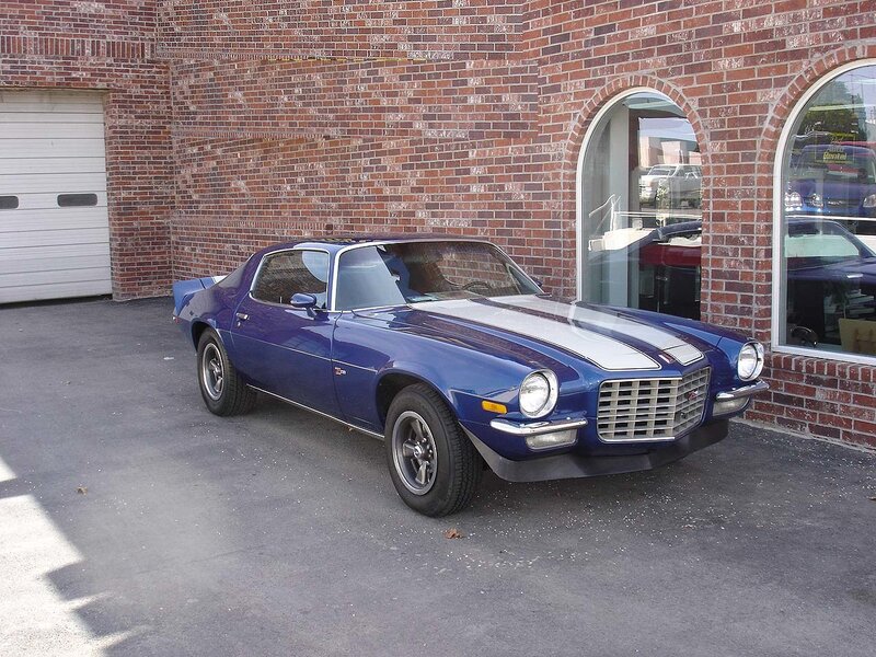 Blue classic muscle car
